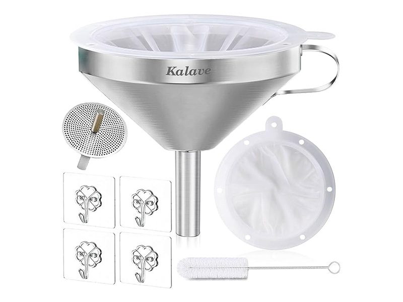 Stainless steel funnel set with accessories