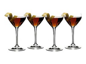 Four cocktails with lemon twists