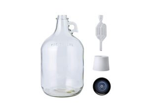 Empty glass jug and accessories