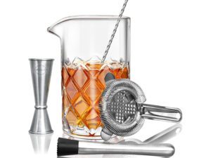 Barware essentials with metal strainer
