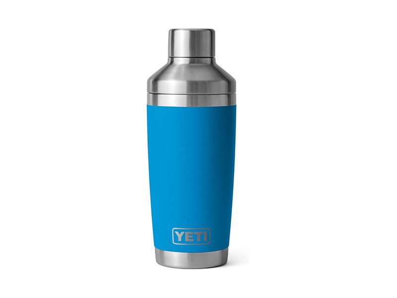 Stainless steel blue cocktail shaker