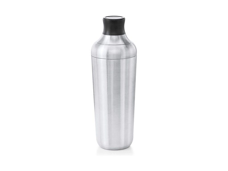 Stainless steel cocktail shaker isolated